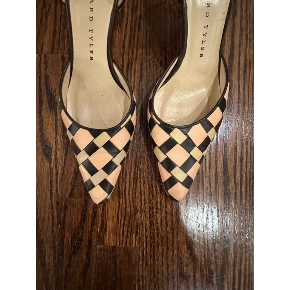 Women's Richard Tyler Heels Size 36.5 Brown and Peach - Picture 4 of 9